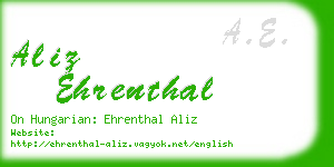 aliz ehrenthal business card